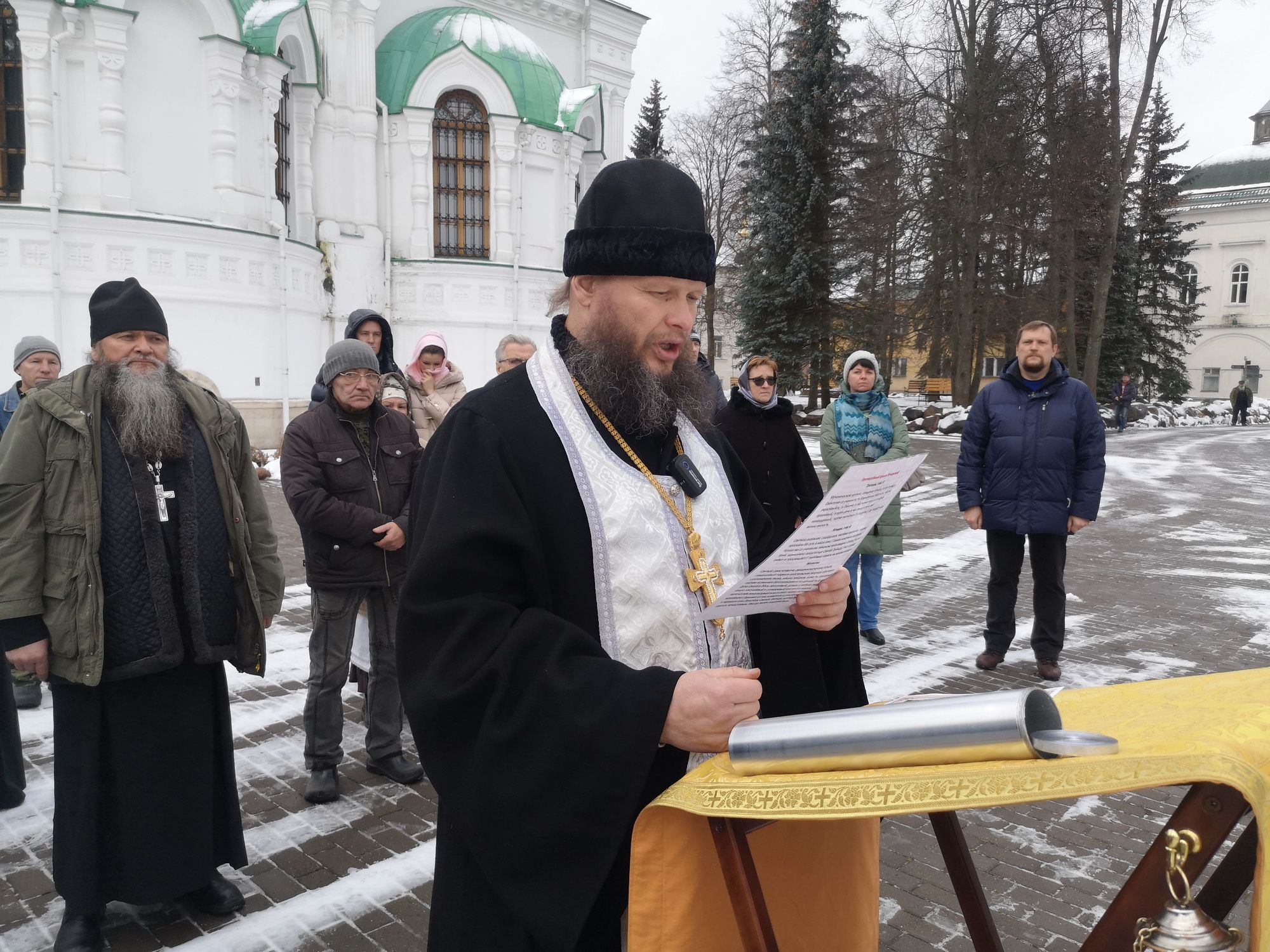 Закладка памятников священномученику Кукше и преподобномученику Никону Печерским в Николо-Берлюковской Пустыни