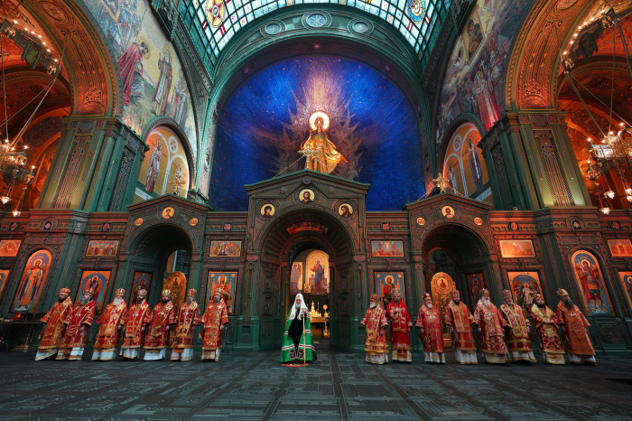 Патриаршее богослужение в главном храме Вооруженных сил России