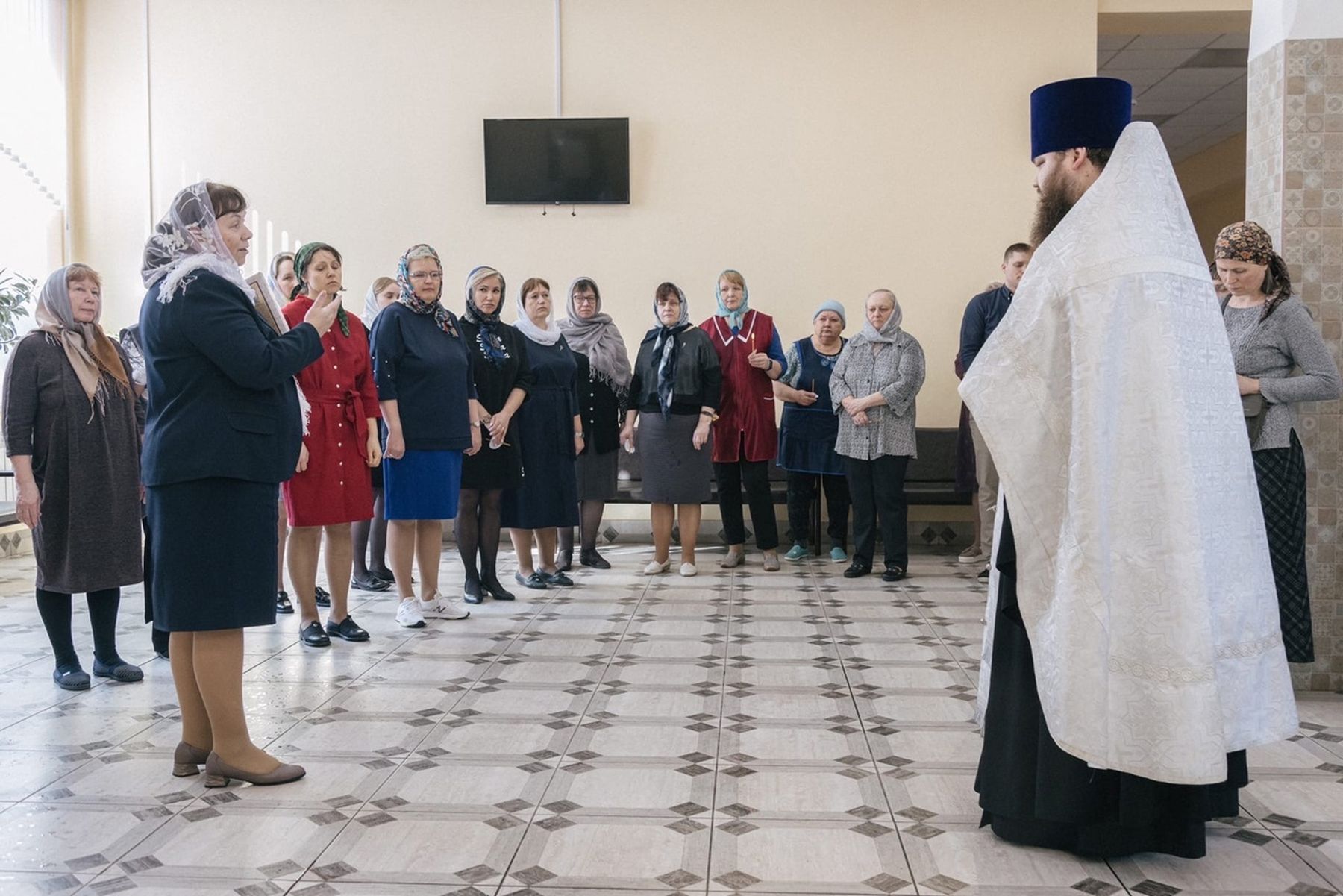 Освящение средней школы №13 в Павловском Посаде