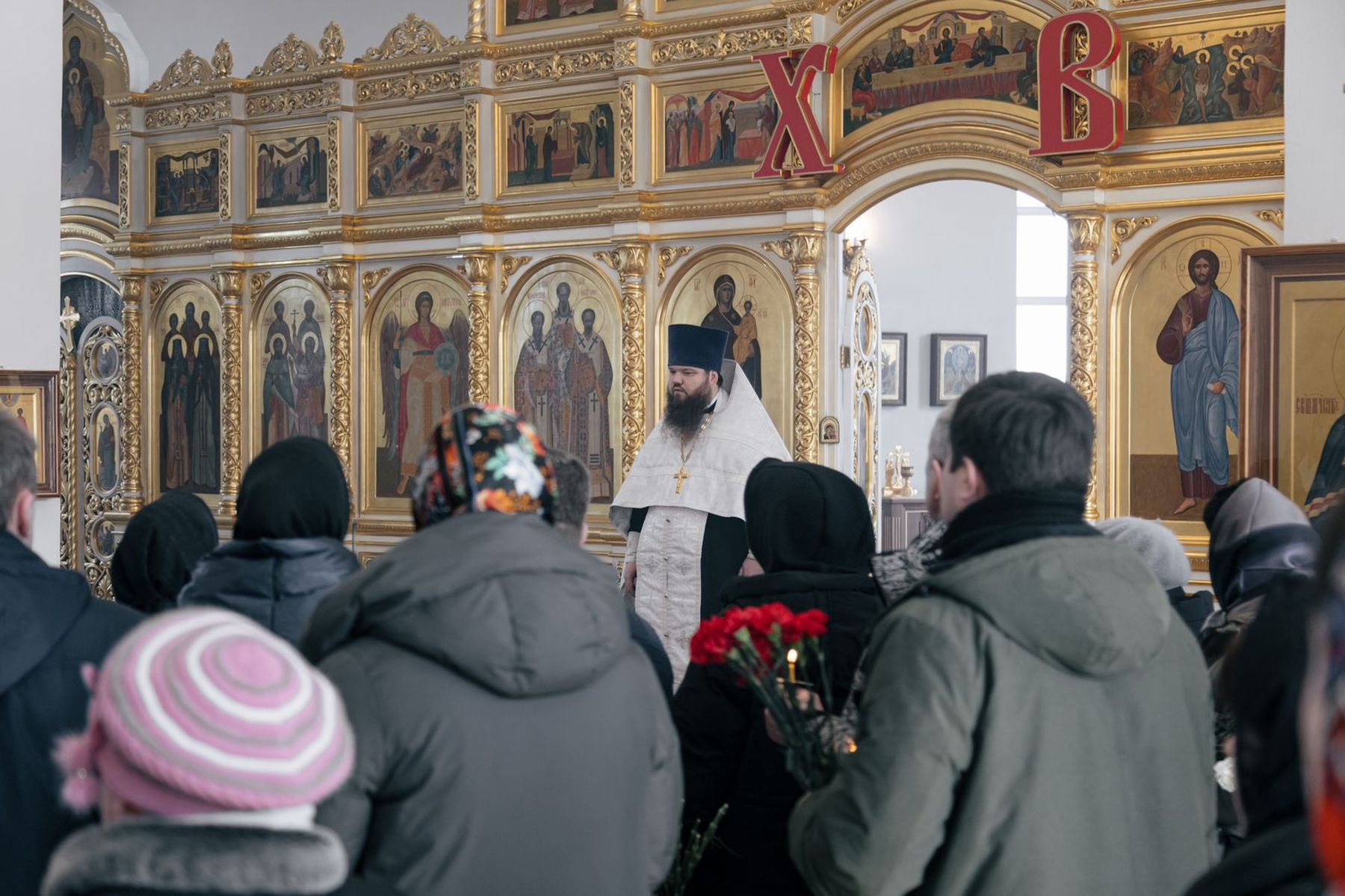 Отпевание воина, погибшего на поле брани в зоне СВО, в Павловском Посаде