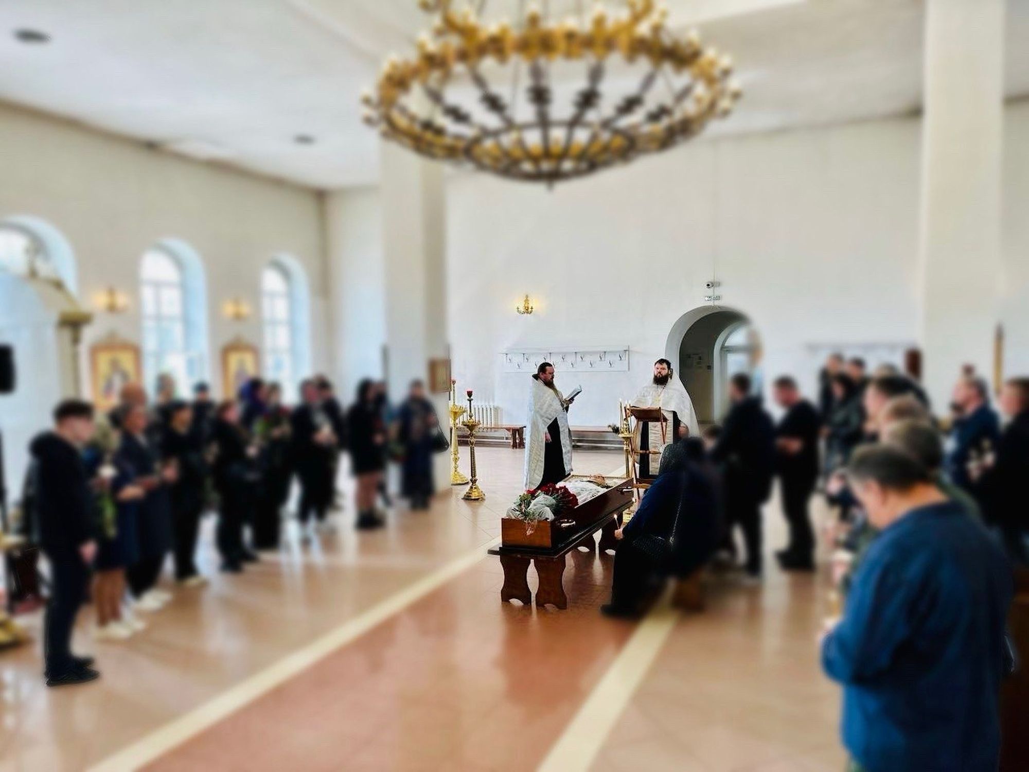 Отпевание воина, погибшего на поле брани в зоне СВО, в Павловском Посаде