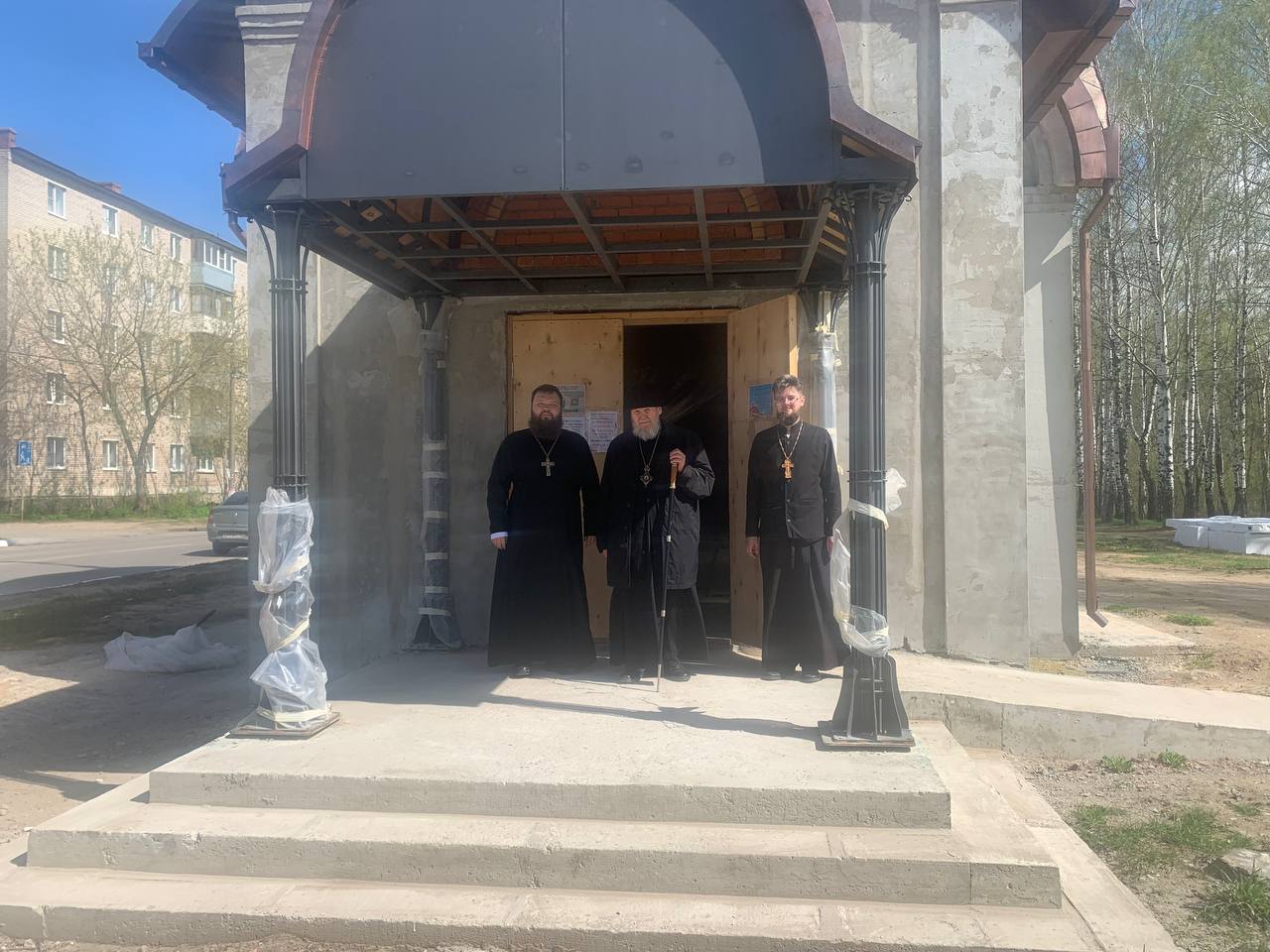 Архипастырское посещение строящегося Георгиевского храма г. Павловский Посад 