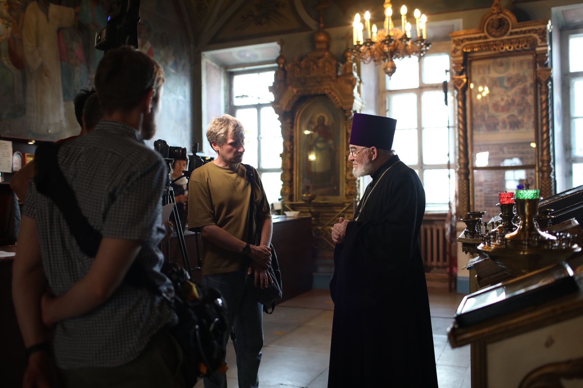 Сотрудники телеканала «Спас» в Ильинском храме села Мамонтово