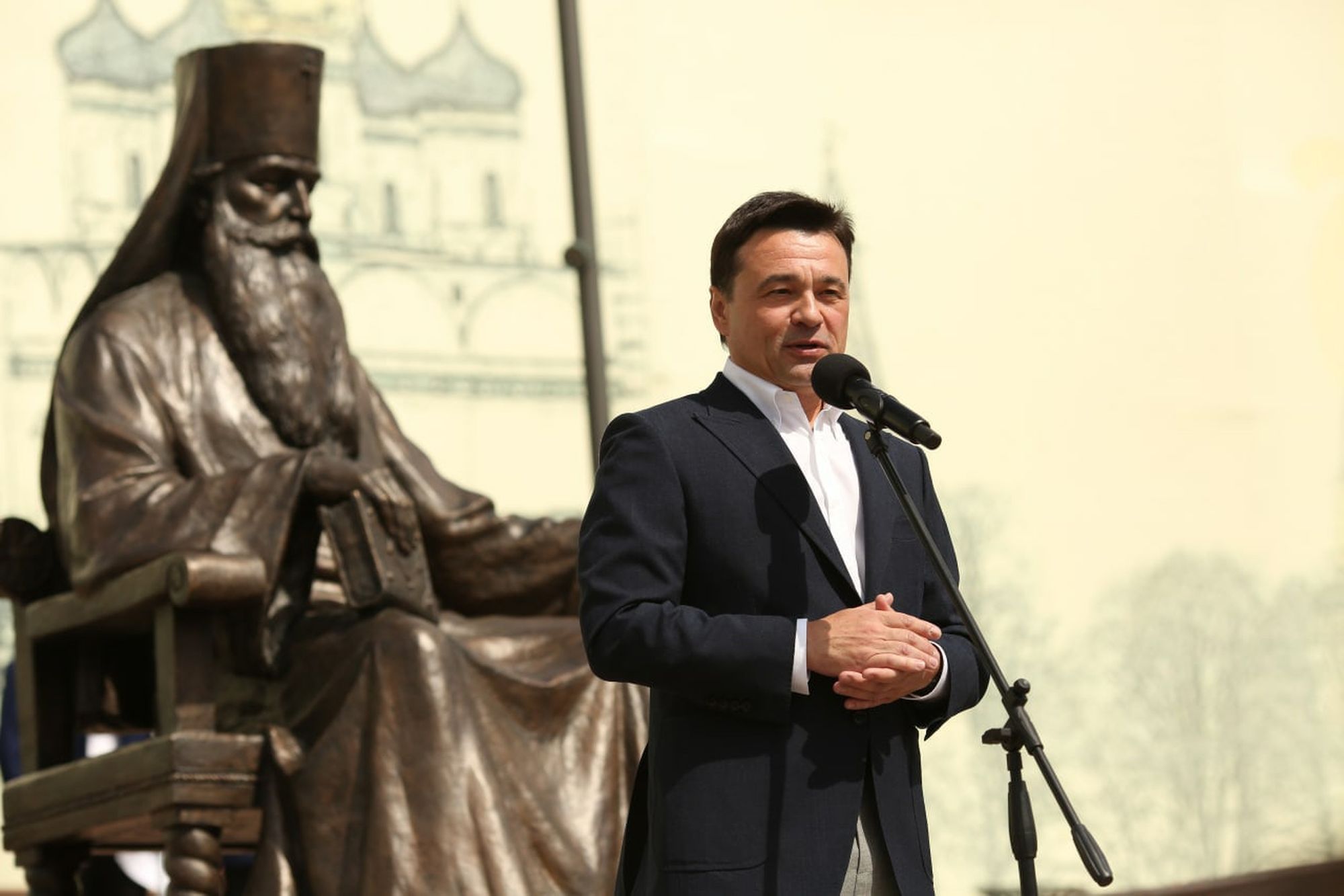 Открытие памятника митрополиту Волоколамскому и Юрьевскому Питириму (Нечаеву)