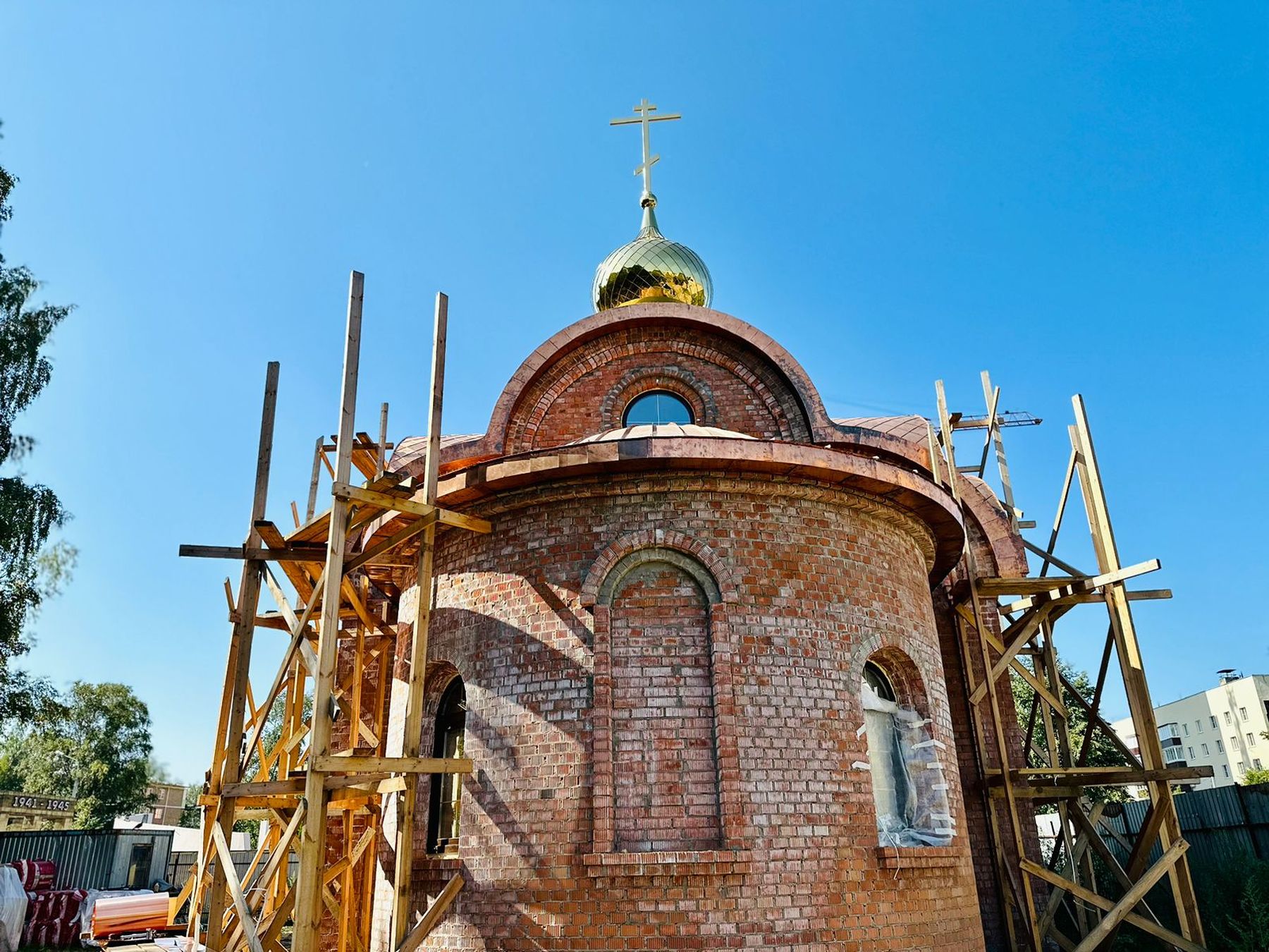 Рабочая встреча в строящемся Георгиевском храме Павловского Посада