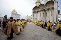 Праздничное богослужение в Успенском соборе Московского Кремля