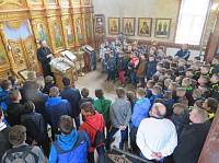 Воспитанники детской спортивной школы «Спартак-Орехово» в Георгиевском храме