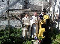 Освящение надгробного креста в Покровском храма села Пашнево