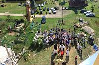 Освящение креста и купола в Троицком храме деревни Часовня