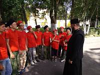 Участники военно-патриотических сборов в Воскресенском храме г. Павловского Посада