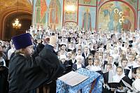 Архиерейское богослужение с&nbsp;участием Сводного детского хора Московской епархии в&nbsp;день юбилея Троицкого собора г.&nbsp;Щелково
