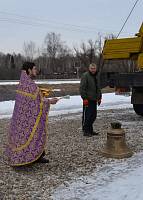 Установка колокола на&nbsp;звоннице храма блж. Матроны Московской в&nbsp;поселке Верея