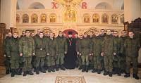 Военнослужащие в&nbsp;храме блаженной Матроны Московской
