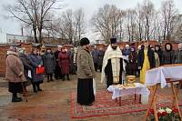 Молебен в&nbsp;строящемся храме деревни Давыдово
