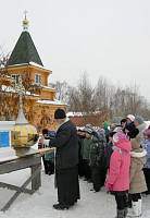 Установка купола и&nbsp;креста над алтарной частью Михаило-Архангелтьского храма в&nbsp;с. Пышлицы Шатурского района
