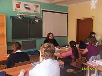 Просветительская беседа с учениками средней школы дер. Малая Дубна