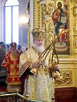 Святейший Патриарх Кирилл совершил Божественную литургию в&nbsp;Александро-Невском соборе Егорьевска