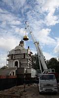 Подъем куполов на&nbsp;храм блж. Матроны Московской, строящийся в&nbsp;Ногинске