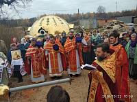 Освящение куполов и крестов в Дрезне