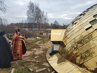 Освящение куполов и крестов в Дрезне