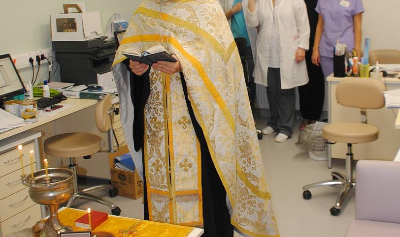 Молебен в отделении патологии Щелковского перинатального центра