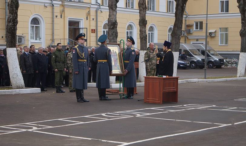 Освящение иконы Архангела Гавриила в центральном узле связи Росгвардии