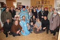 Освящение креста и первая Литургия в храме иконы Божией Матери «Боголюбская» деревни Мишнево