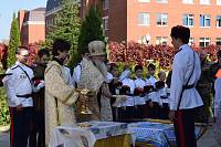 Освящение боевого воинского знамени Щелковского казачьего Цесаревича Алексия кадетского отряда