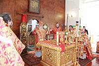 Архиерейское богослужение в Троицком храме деревни Хотеичи