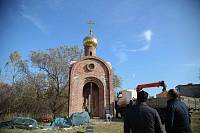 Освящение креста и купола строящейся Казанской часовни в Ногинске