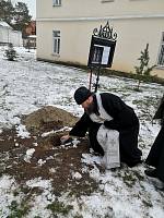 Закладка памятников священномученику Кукше и преподобномученику Никону Печерским в Николо-Берлюковской Пустыни