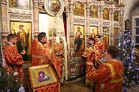 Архиерейское богослужение в Никольском храме деревни Полтево