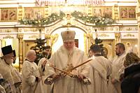 Архиерейское богослужение в Богоявленском храме села Бисерово