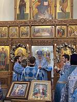 Архиерейское богослужение в храме иконы Божией Матери «Взыскание погибших» деревни Пуршево