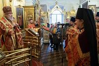 Архиерейское богослужение в Троицком храме деревни Павлино