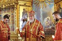 Архиерейское богослужение в Успенском храме села Богослово