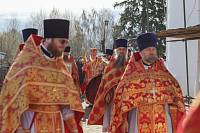 Архиерейское богослужение в Успенском храме села Богослово