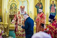 Архиерейское богослужение в Троицком храме села Шарапово