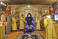 Архиерейское богослужение в Казанском храме деревни Леониха 