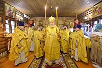 Архиерейское богослужение в Казанском храме деревни Леониха 