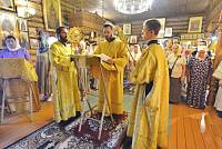 Архиерейское богослужение в Казанском храме деревни Леониха 