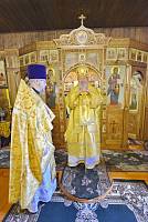 Архиерейское богослужение в Казанском храме деревни Леониха 