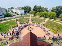 Освящение креста на купол Богоявленского храма посёлка Большие Дворы