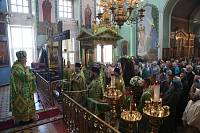 Архиерейское богослужение в Успенском храме села Стромынь 