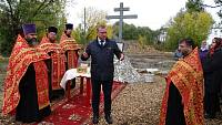 Освящение поклонного креста в деревне Губино