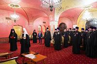 Встреча Святейшего Патриарха Московского и всея Руси Кирилла с клириками Москвы и Московской области, совершившими командировки в зону СВО