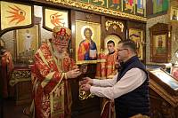 Архиерейское богослужение в Боголюбском храме деревни Поточино