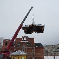 Установка купола и креста в Давыдово