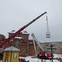 Установка купола и креста в Давыдово