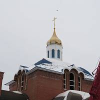 Установка купола и креста в Давыдово